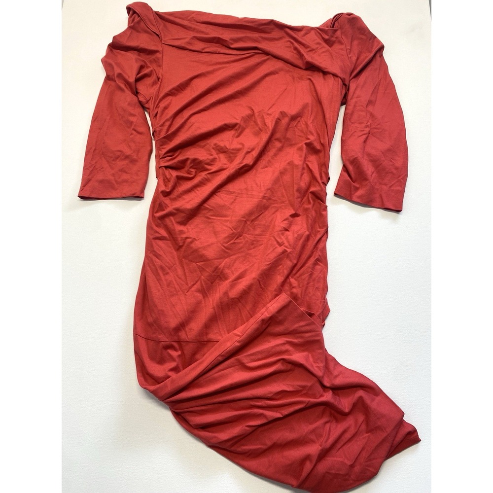 Diane von Furstenberg Coral Stretchy Bodycon Dress. Half Sleeve. NWT Large